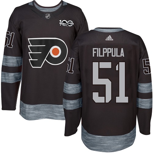 Adidas Flyers #51 Valtteri Filppula Black 1917-100th Anniversary Stitched NHL Jersey - Click Image to Close